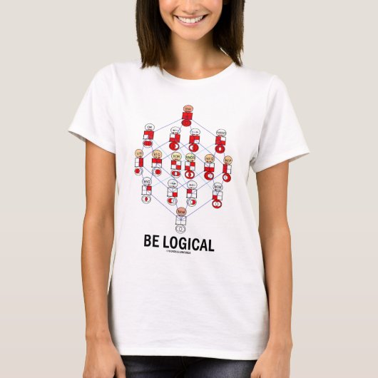 Logisch zijn (Logisch Tesseract Hasse Diagram) T-shirt (Voorkant)