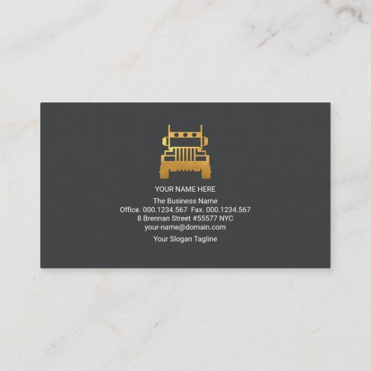 Logistic Gold Arrow Retro Truck Transport-driver Visitekaartje (Achterkant)