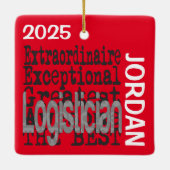 Logisticien Extraordinaire CUSTOM Keramisch Ornament (Achterkant)