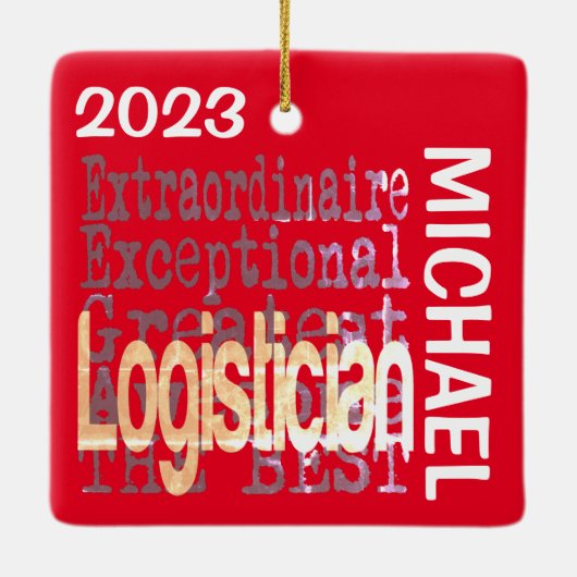 Logisticien Extraordinaire CUSTOM Keramisch Ornament (Achterkant)