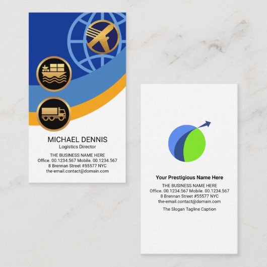 Logistics Global Pathway Layers Supply Chain Visitekaartje (Voorkant / Achterkant)