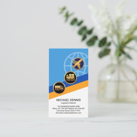 Logistics Global Pathway Layers Transport Service  Visitekaartje (Staand voorkant)