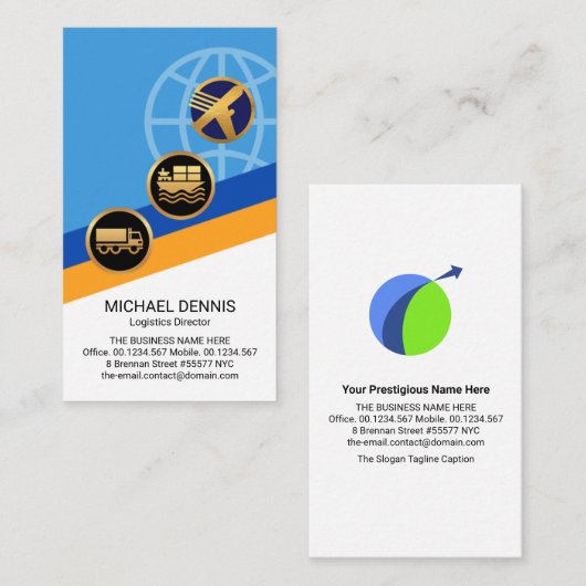 Logistics Global Pathway Layers Transport Service  Visitekaartje (Voorkant / Achterkant)