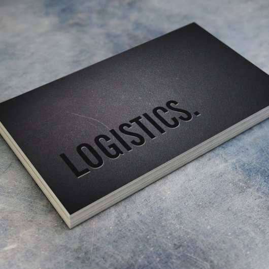 Logistics Minimalist Black Bold Text Visitekaartje