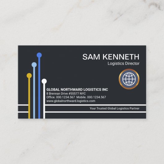 Logistics Transport Color Lines Transportation Visitekaartje (Voorkant)
