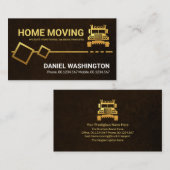 Logistiek driver bruine Grunge Gold Moving Box Visitekaartje (Voorkant / Achterkant)