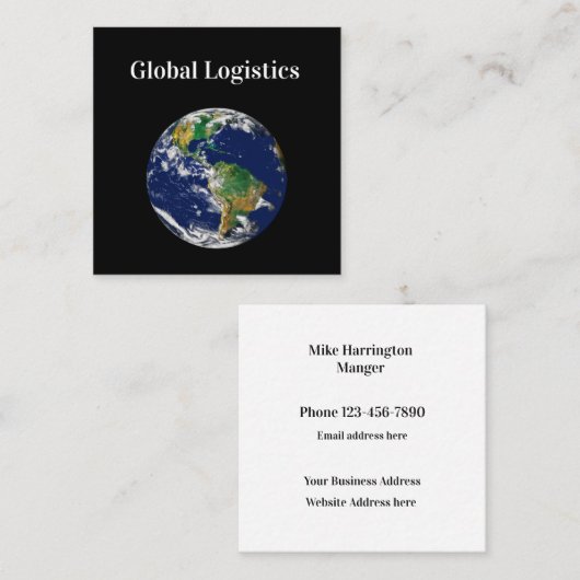 Logistiek en verzendservices Square Business CA Vierkante Visitekaartje (Voorkant / Achterkant)