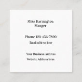 Logistiek en verzendservices Square Business CA Vierkante Visitekaartje (Achterkant)