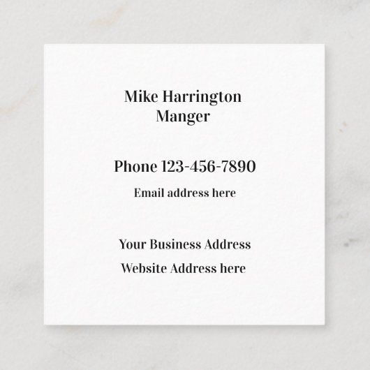 Logistiek en verzendservices Square Business CA Vierkante Visitekaartje (Achterkant)