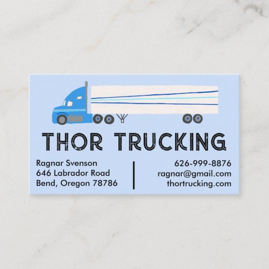 Logistiek goederenverkeer vrachtwagen visitekaartje (Voorkant)