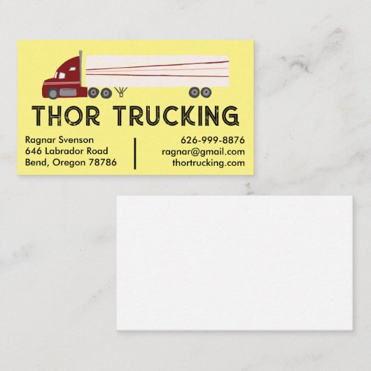 Logistiek goederenverkeer vrachtwagen visitekaartje (Voorkant / Achterkant)