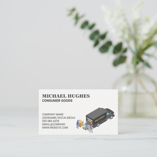 Logistiek | Leveringen van vrachtwagenchauffeurs Visitekaartje (Staand voorkant)