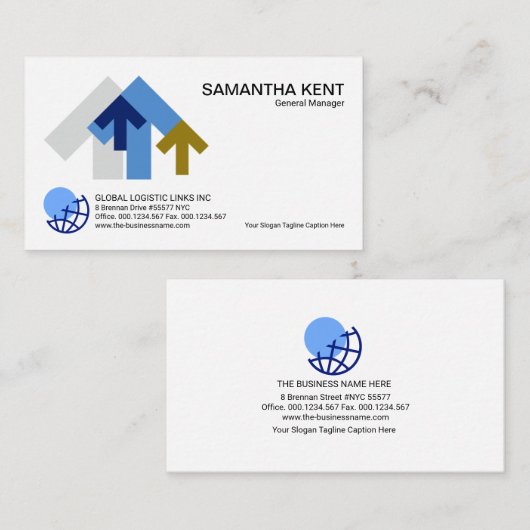 Logistiek Manager voor creatieve toeleveringsketen Visitekaartje (Voorkant / Achterkant)