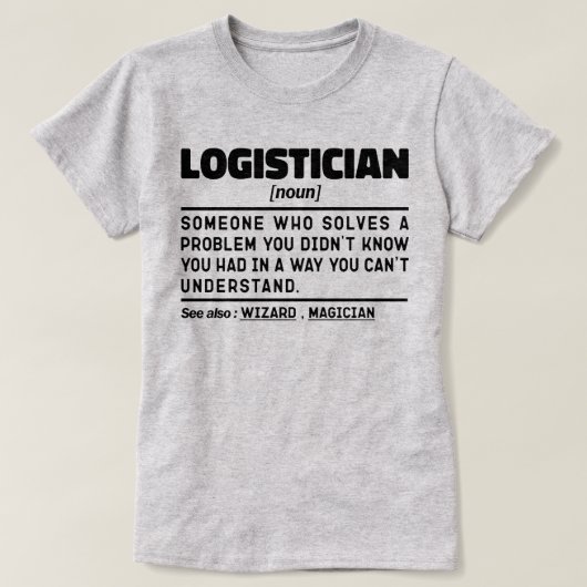 Logistiek medewerker Zelfstandig naamwoord Definit T-shirt (Design voorkant)