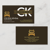 Logistiek monogram Gold Border Placard Trucker Visitekaartje (Voorkant / Achterkant)