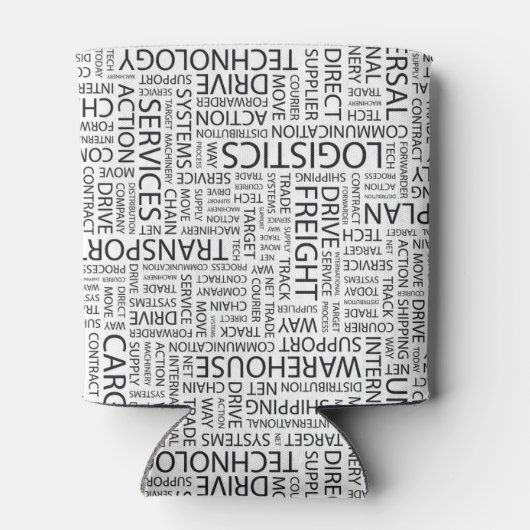 LOGISTIEK patroon met woorden Blikjeskoeler (Achterkant)