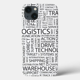LOGISTIEK patroon met woorden iPhone 13 Hoesje