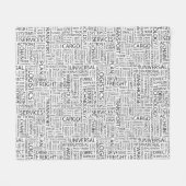 LOGISTIEK patroon met woorden Fleece Deken (Voorkant (Horizontaal))