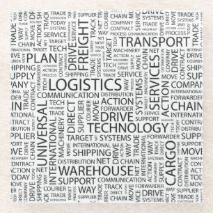 LOGISTIEK patroon met woorden Glazen Onderzetter