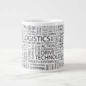 LOGISTIEK patroon met woorden Grote Koffiekop (Voorkant)