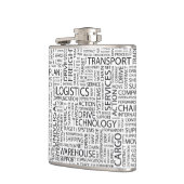 LOGISTIEK patroon met woorden Heupfles (Links)