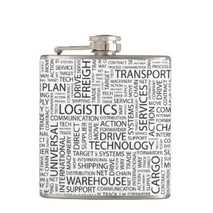 LOGISTIEK patroon met woorden Heupfles