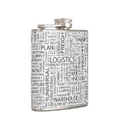 LOGISTIEK patroon met woorden Heupfles (Rechts)