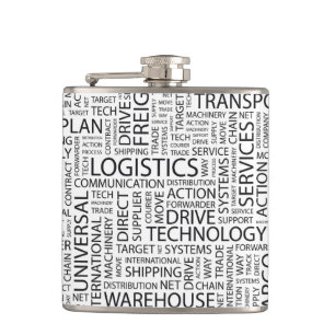 LOGISTIEK patroon met woorden Heupfles