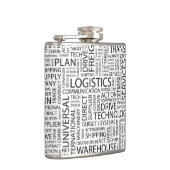 LOGISTIEK patroon met woorden Heupfles (Rechts)