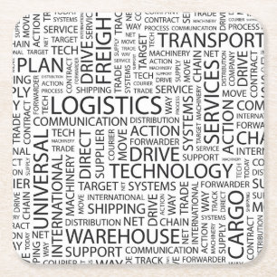 LOGISTIEK patroon met woorden Kartonnen Onderzetters