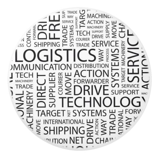 LOGISTIEK patroon met woorden Keramische Knop (Voorkant)