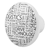 LOGISTIEK patroon met woorden Keramische Knop (Rechts)