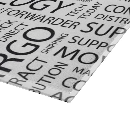 LOGISTIEK patroon met woorden Snijplank (Hoek)