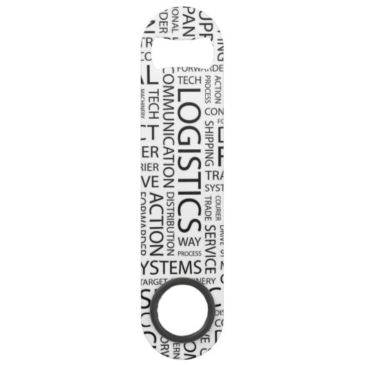 LOGISTIEK patroon met woorden Speed Flessenopener (Voorkant)