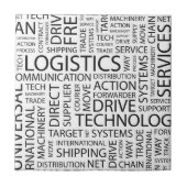 LOGISTIEK patroon met woorden Tegeltje (Voorkant)
