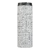 LOGISTIEK patroon met woorden Thermosbeker (Achterkant)