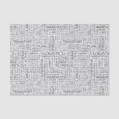 LOGISTIEK patroon met woorden Tissuepapier (Voorkant)