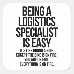 Logistiek specialist vierkante sticker