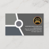 Logistiek stuurprogramma grijs monochrome topograf visitekaartje (Achterkant)