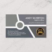 Logistiek stuurprogramma grijs monochrome topograf visitekaartje (Voorkant)