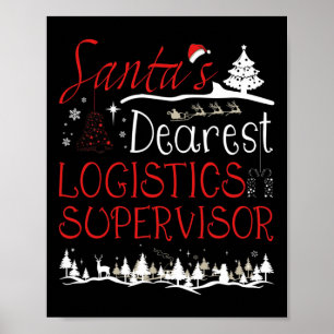 Logistiek Supervisor Kerst Job Grappig Kerstmis Poster
