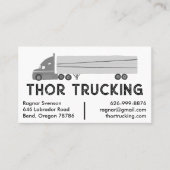 Logistiek veiling vrachtwagenchauffeur visitekaartje (Voorkant)