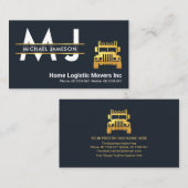 Logistiek vervoer van beweegbare goudmonogram visitekaartje (Voorkant / Achterkant)