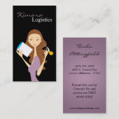 Logistieke Enquête Mode Vector Meisje Visitekaartj Visitekaartje (Voorkant / Achterkant)