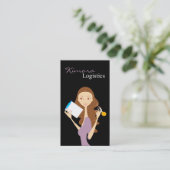 Logistieke Enquête Mode Vector Meisje Visitekaartj Visitekaartje (Staand voorkant)