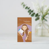 Logistieke Enquête Mode Vector Meisje Visitekaartj Visitekaartje (Staand voorkant)