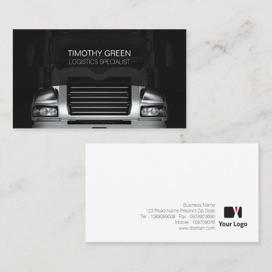 Logistieke transportdiensten Truck Grill Visitekaartje (Voorkant / Achterkant)