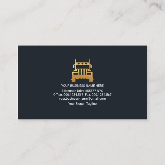 Logistische koperen cirkels Gold Truck Transportat Visitekaartje (Achterkant)