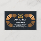 Logistische koperen cirkels Gold Truck Transportat Visitekaartje (Voorkant)