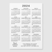 Logo 2024 Magnetische Kalender Promotie Wit Zwart (Voorkant)